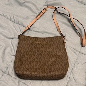 Michael Kors Tan Monogram Crossbody Bag